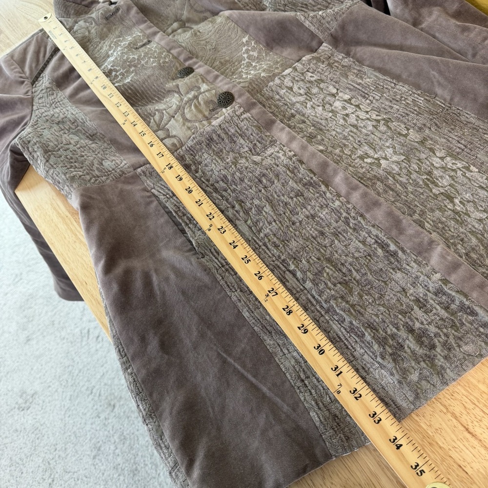 Chico's Velvet Patchwork Longline Jacket Size L A… - image 11